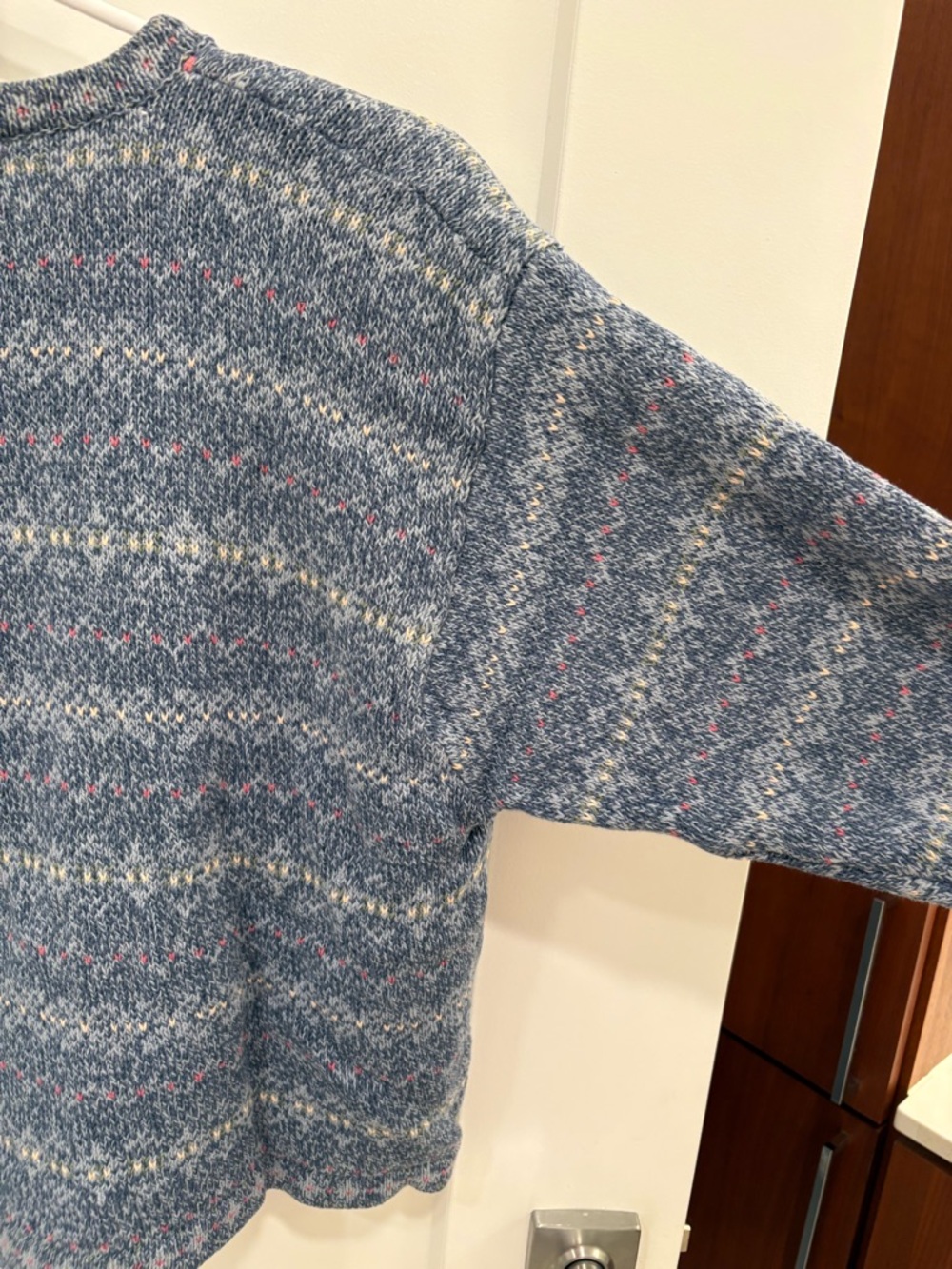 Vintage 90s Appleseed’s Hand Knit Embroidered Cotton Ramie Cardigan Size Small - Picture 8 of 10